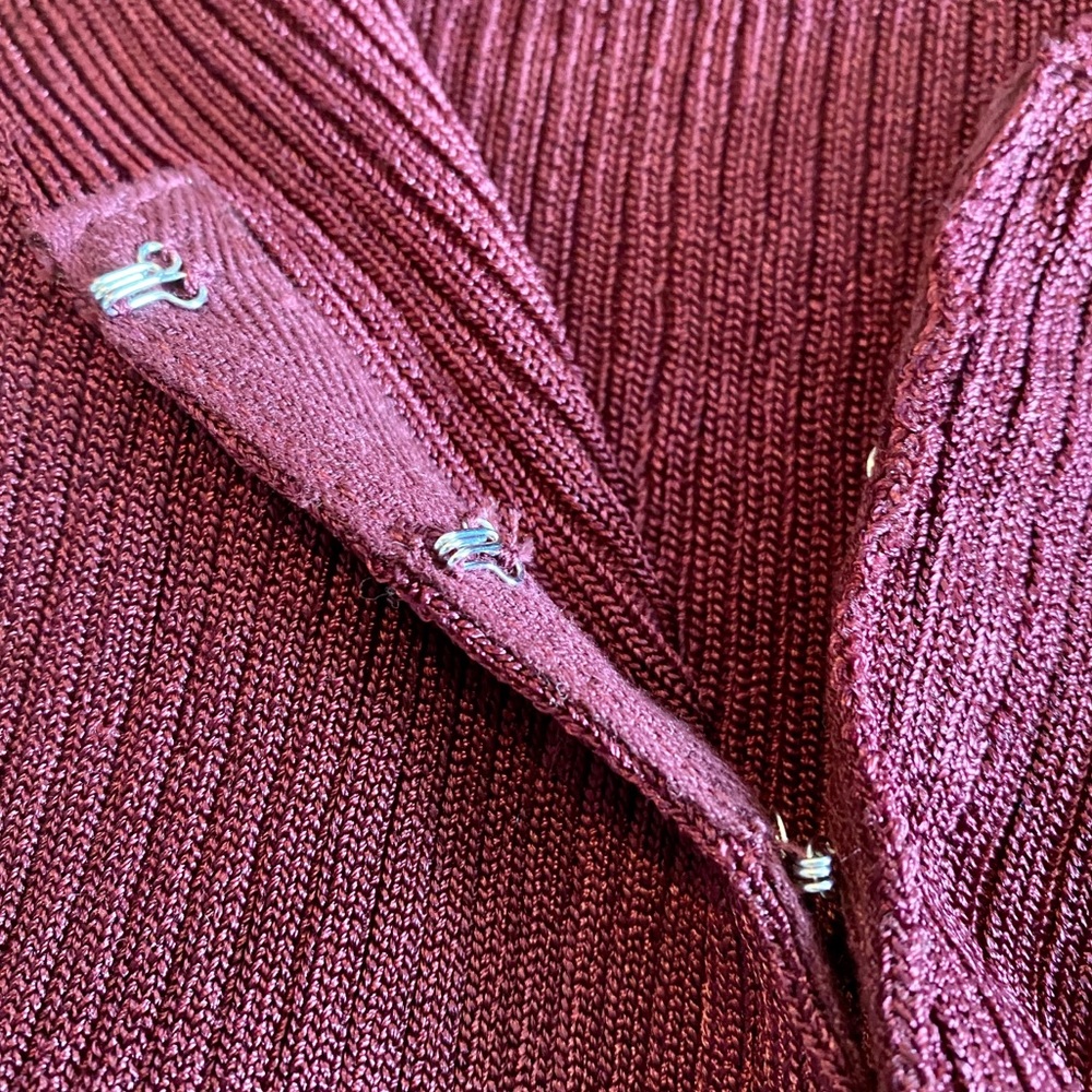 FREE PEOPLE Maya Swit Cardi Burgundy - Picture 9 of 9